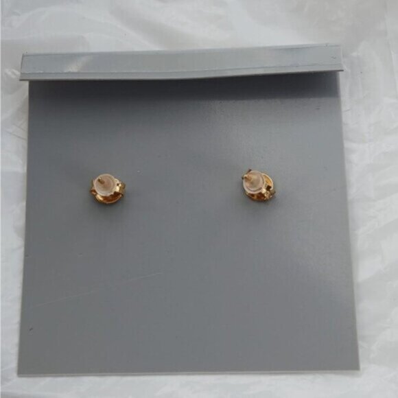 Rachel Zoe Mother of Pearl Sterling Silver 925 Gold Plated Clover Stud Earrings